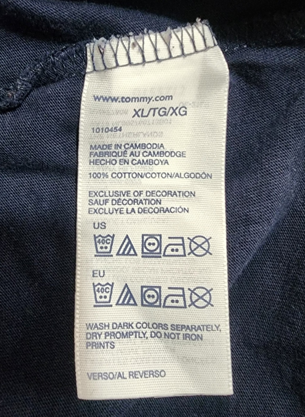 vtg Tommy Hilfiger Pocket T-shirt Navy Blue Short Sleeve XL Y2K thumbnail 6