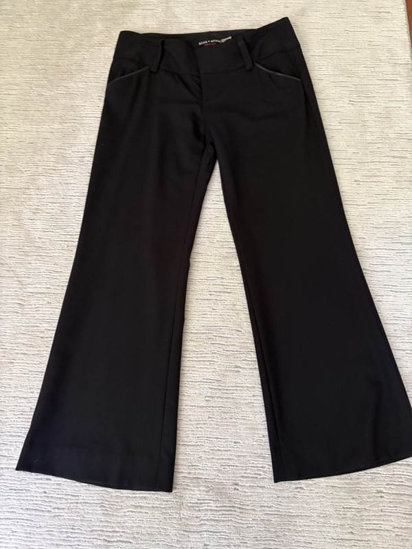 Alice + Olivia Black Wide-Leg Trouser Pants – Size 10 – Made in USA