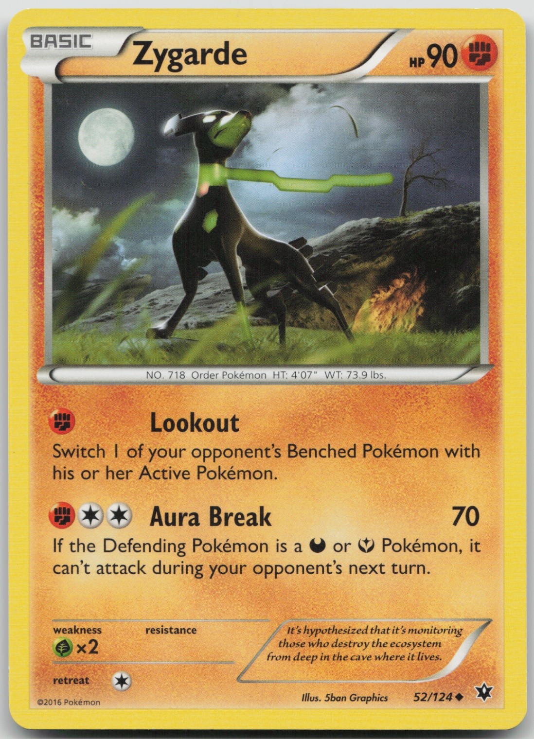 Zygarde (52) 52/124 Uncommon XY - Fates Collide LP Normal