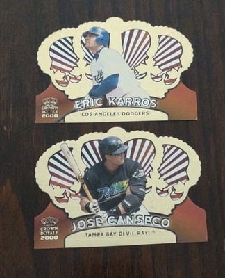 2000 Pacific Crown Royale Die Cut Jose Canseco #132 & Eric Karros #72. 