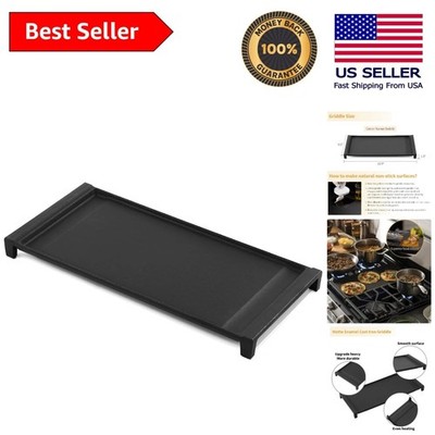 Durable WB31X24998 Cast Iron Griddle Replacement for GE Stovetops - Black Finish