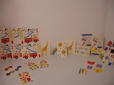 Vintage 90's Mrs. Grossmans Kid Stickers, Fire Truck/Beach/Bath/Moon & Stars/Car