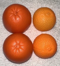 Lot Of 4 Plastic Oranges Pretend Play Fake Food Child s Toy