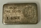 Rare Vintage Australian Bullion Company ABC 1 Oz Fine silver Poured bar Toned