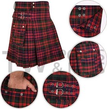 Men's Macdonald Tartan Utility Kilt With With Two Side  One Back Cargo Pockets