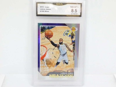 2018-19 Panini Hoops Silver 006/199 #82 LeBron James Los Angeles Lakers GMA 8.5