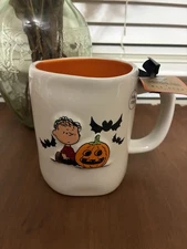 Rae Dunn Spooky Linus Great Pumpkin Bats Halloween Mug