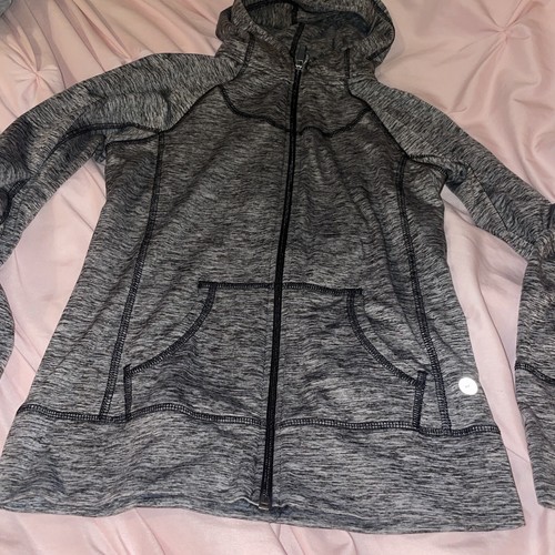 90 Degree Reflex Hoodie Jacket Girl M/10 Black Gray Pockets Thumb Hole Full Zip - Picture 2 of 10