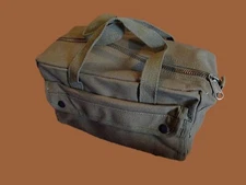 MILITARY STYLE MECHANICS HARD BOTTOM TOOL BAG BRASS ZIPPER HEAVY DUTY OD GREEN