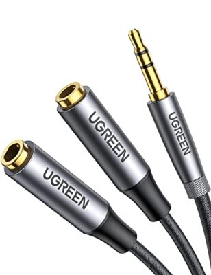 Headphone 3.5mm Aux Splitter 2 Female to 1 Male Audio Y Splitter Stereo