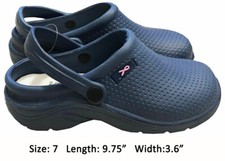 Medical Nursing Womens Ultralite Clogs w/ Heel Strap Non-Slip Shoes Navy 7
