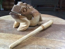 Wooden Carved Lucky Frog Natural Sound Percussion Instrument Child