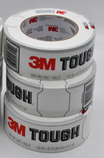 3M TOUGH White Duct Tape, 3 Rolls- 135 Yards Total 3945 1.88 IN x 45 YD EA Roll