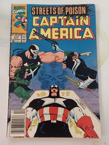 CAPTAIN AMERICA 377 NEWSSTAND CROSSBONES BULLSEYE RON LIM COVER MARVEL 