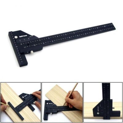 Woodworking Scoring Ruler Aluminum Alloy T-shaped Ruler Marking Measuring Tool