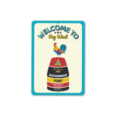 Key West Rooster Buoy Metal Sign