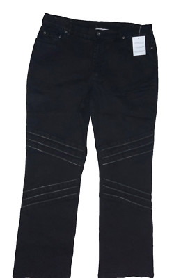 DG2 Diane Gilman Denim Jeans Bootcut Women's 16W Black High Rise Pants NWT