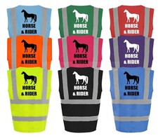 Horse & Rider Printed Hi-Vis Vest Equestrian Safety High Visibility Jacket Coat