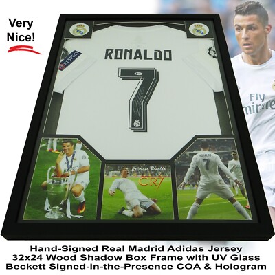 Cristiano Ronaldo Autographed Real Madrid CF Adidas Jersey Framed w/ BAS  COA