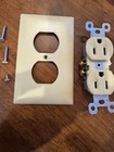 Residential Almond Duplex Receptacle Outlet with Cover & Screws — photo 1