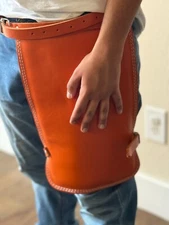 Village  Leather - bricks  Worker/ Chaps With foam padded , Adjustable Belt!