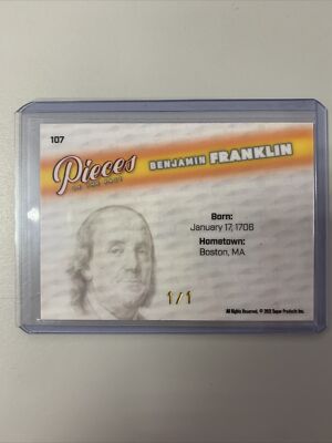 ベンジャミン・フランクリン Ben Franklin 直筆 文書 カード