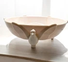 Jeanette Pink Milk Glass Bowl 3 Pheasant-Footed Base Vintage 1940s