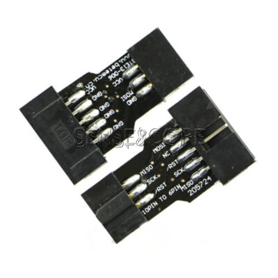 2PCS 10 Pin Convert to 6 Pin Adapter Board For ATMEL AVRISP USBASP STK500-