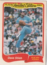 FREE SHIPPING-MINT-1985 Fleer Limited Edition Dave Stieb #37 BLUE JAYS