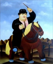 Quality Hand Panted Oil Painting, Pampered Man on Horseback, 20x24in