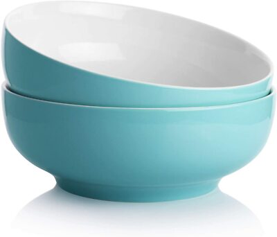 9.4'' Large Serving Bowls 78 OZ Porcelain Serving Dishes for Fruit Pasta Soup
