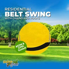 SWING SET STUFF INC RESIDENTIAL BELT SEAT BLACK WITH 5.5 FT. UNCOATED CHAIN 0126