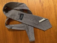 DRAKE'S 60% Silk /40% Wool Gray WOVEN Melange NECK TIE Hand Made in London UK