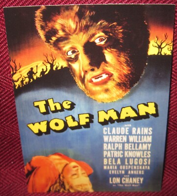 2009 BREYGENT CLASSIC MOVIE POSTERS TRADING CARD #25 THE WOLF MAN 1941