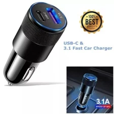 2 Set Dual Port PD USB-C Fast Charging Car Charger Adapter For iPhone Samsung