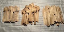 Lot of approx 300 BAMBOO utensils 6.5  eco-friendly 100 natural compostable