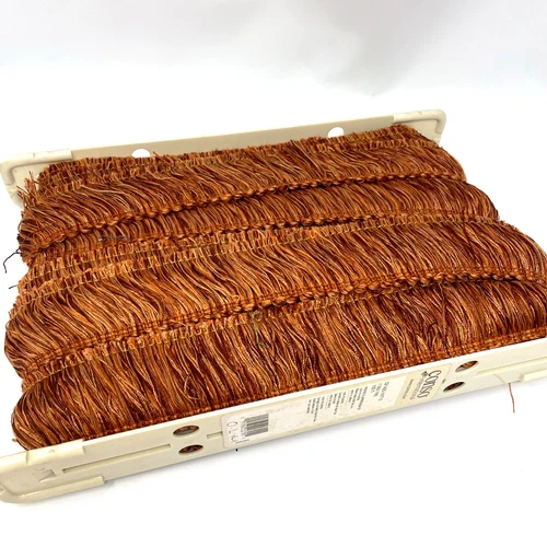 Vtg Conso International 2" Brush Fringe Trim  Orange Palette  15 Yards