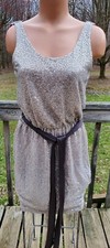 Express Silver Sequin Belted Short Dress Women's Size Small Nice Condition