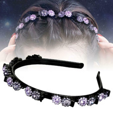 Women Girl Double Layer Bangs Hairpin Hair Clip Headband Braided Rhinestone Gift