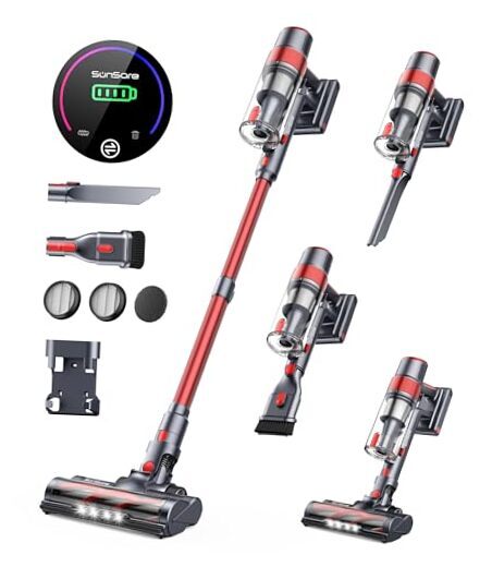 Cordless Vacuum Cleaner, 450W 40Kpa Stick Vacuum with Touch Screen, 55 Mins