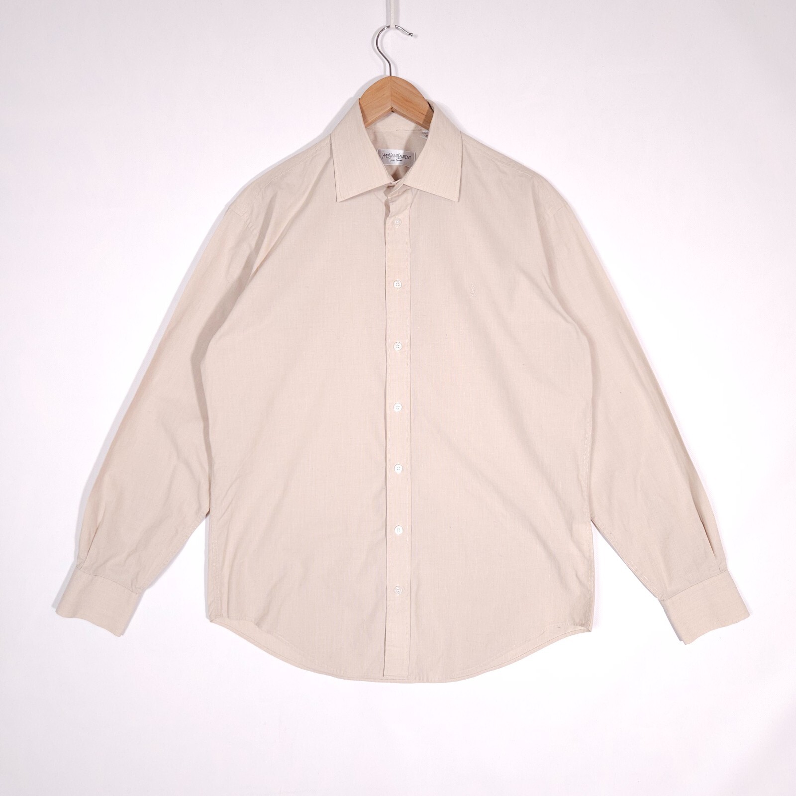 Camicia abito vintage Yves Saint Laurent Pour Homme manica lunga da uomo taglia 39 15 5