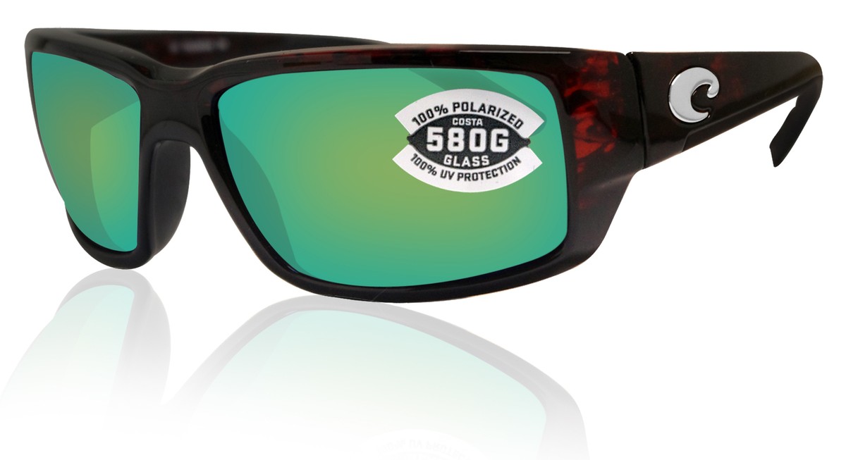 Costa Del Mar sunglasses Fantail tortoise green mirror glass 580