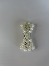 Women  s Faux Pearl Silver Tone Hair Clip Single Bow Shaped