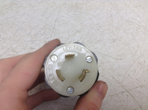 Leviton L8-20 20 AMP 480 VAC Plug L820 2 W 3 P - Picture 2 of 8