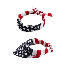 1-Pcs American Flag Pattern Patriotic Square Head Wrap, Sun-protection Bandana
