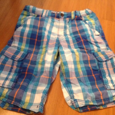 Short Bermuda Garçon Taille 14 à Carreaux Bleus - Occasion Très Bon état - Coton