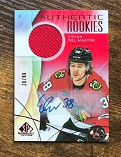 2024-25 SP Game Used Jersey Auto Red #219 Ethan Del Mastro /99 RC #X14086