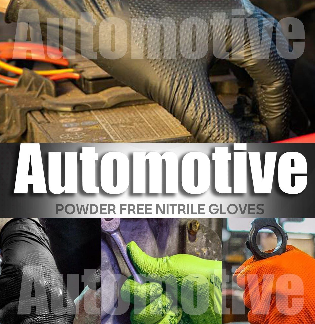 GLADES™ 8 Mil Heavy Duty Nitrile gloves Diamon Texture Indutrial