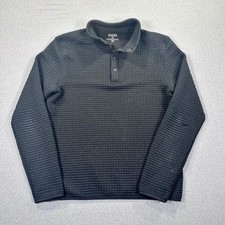 Rhone Bolinas Quilted Snap Pullover Mens Medium Black Textured Performance Top