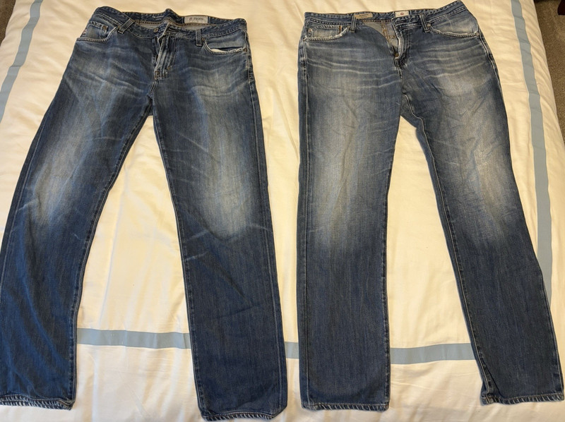 2 pair AG Adriano Goldschmied Men’s slim straight graduate jeans